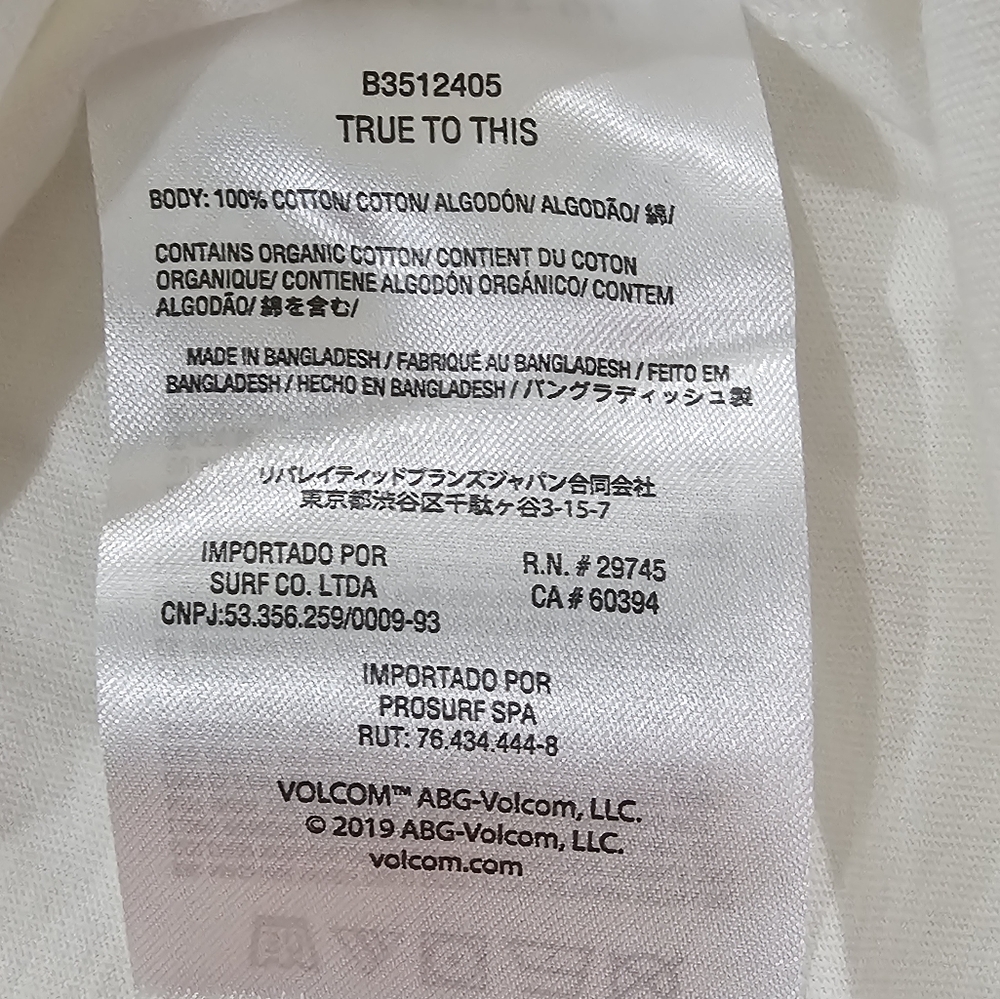 The Volcom Womens Sun Keep Trim T-Shirt in White  Sz M  NWT - Picture 7 of 9